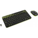 комплект Logitech Wireless Combo MK240 Nano, черно-салатовая