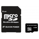 карта памяти Silicon Power microSDHC 16Gb Class4 (переходник SD)