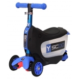 самокат Y-Scoo Mini Jump&Go 3 в 1, темно-синий