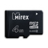 карта памяти Mirex microSDHC Class 4 4GB (13612-MCROSD04)