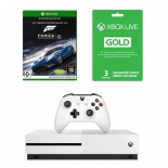 игровая приставка Microsoft Xbox One S 500 Гб, с игрой Forza 6 и подпиской Live Gold на 3 мес.