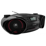магнитола Philips AZ3831/12, черная с красным