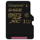 карта памяти MicroSDXC 64Gb class10 Kingston UHS-I U1 R/W 90/45 MB/s