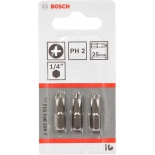 насадки отверточные BOSCH Extra-Hart (2607001511), 3 биты PH2 для шуруповёрта