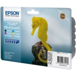 картридж EPSON T0487 для R200/300/RX500/600 (B, C, M, Y, LC, LM) 6-pack