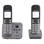 радиотелефон DECT Panasonic KX-TG6822RUM Стальной