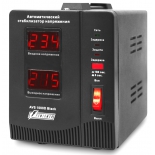 Стабилизатор напряжения PowerMan AVS-1000D (1000 VA / электромеханический / 2 розетки), чёрный