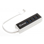 USB-концентратор 5BITES HB34-306BK (4 порта USB 3.0, пассивный), бело-чёрный