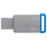 usb-флешка Kingston DataTraveler 50 64Gb, серебристо-синяя
