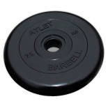 диск для штанги MB Barbell Atlet (51 мм, 15 кг), Черный