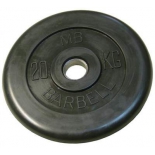 диск для штанги MB Barbell Atlet (31 мм, 20 кг), Черный