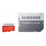 карта памяти Samsung EVO PLUS MicroSDXC 64Gb (Class10, U1, R/W 80/20 MB/s) с адаптером